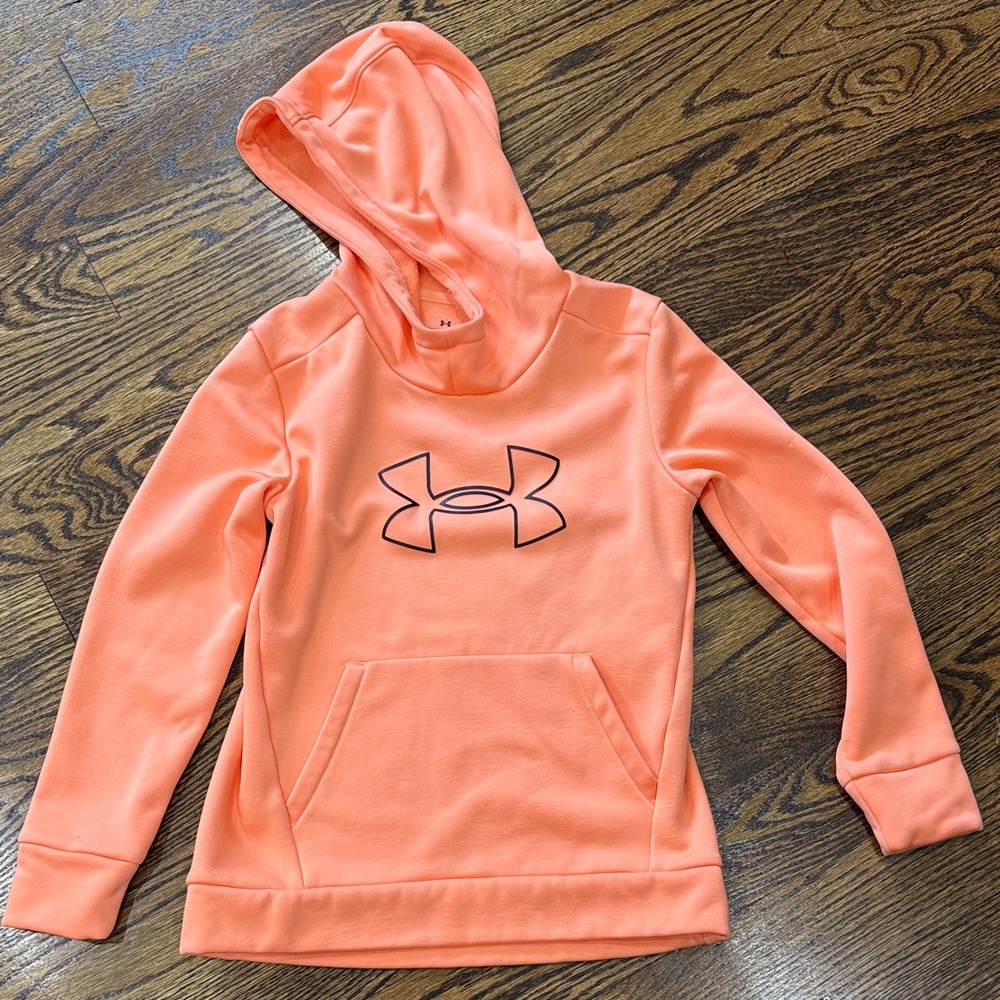 Under Armour Coral/OrangePullover Hoodie Kids Medium